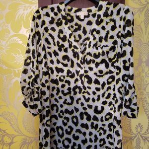 Black and Yellow Leopard print blouse